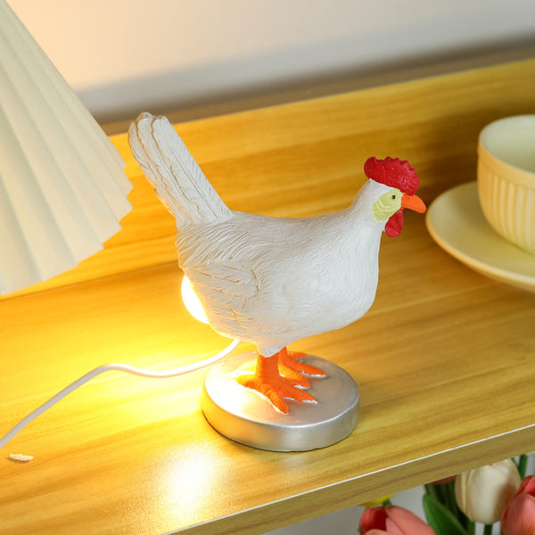 Realistic Resin Chicken Lamp with LED Egg Bulb