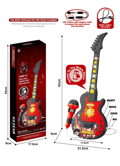 Kids Karaoke Machine with Mic & Guitar – Sing & Play with Lights!