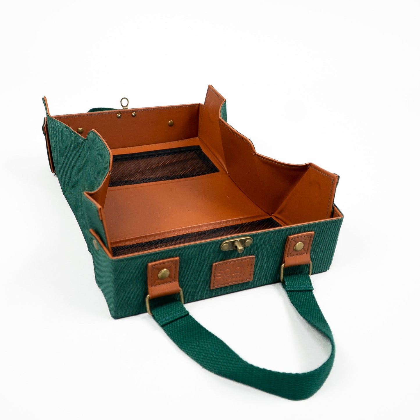 Leather Cosmetic Bag That Opens Into a Tray