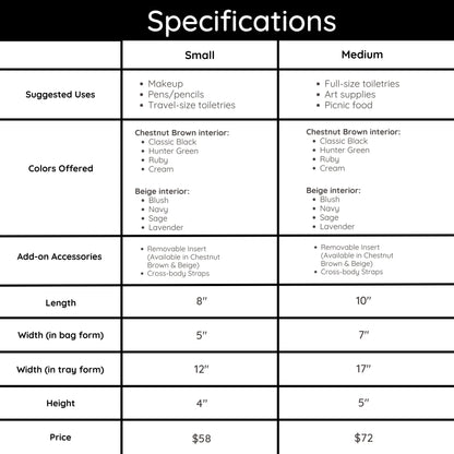 Leather Cosmetic Bag That Opens Into a Tray