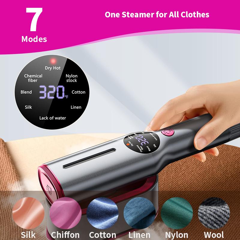 Portable Garment Steamer - 5s Heat, 7 Modes, Swivel Handle
