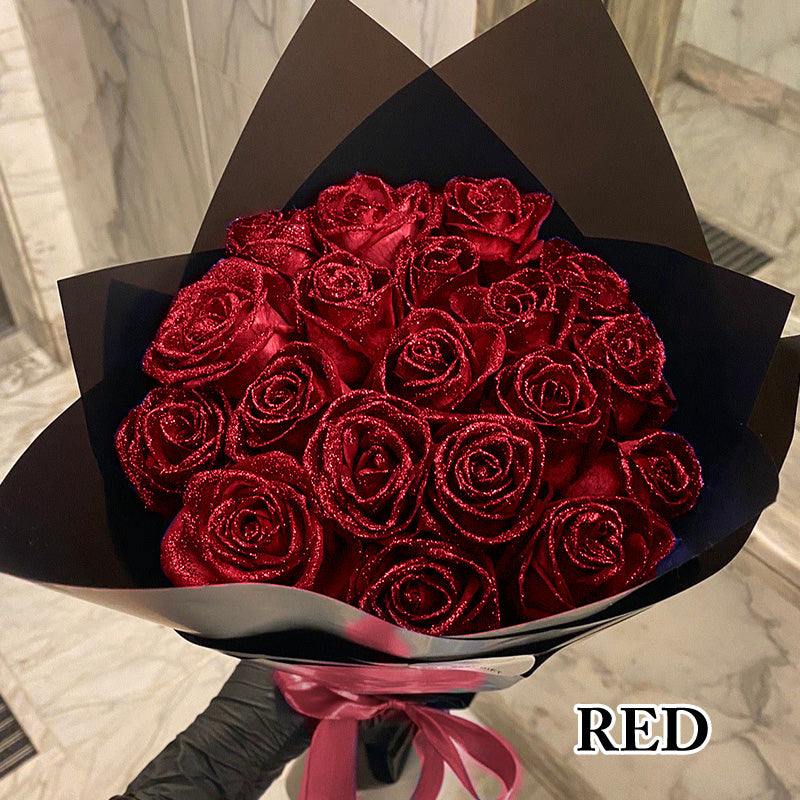 Glitter Faux Roses Bouquet