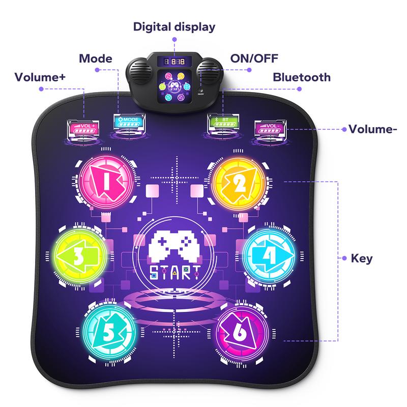 Dance Mat Bluetooth Electronic Dance Pad with Light-up