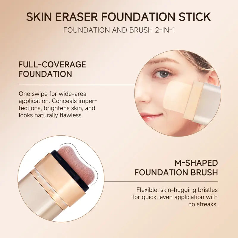 Concealer Foundation Stick with Built-in Brushes Complimentary