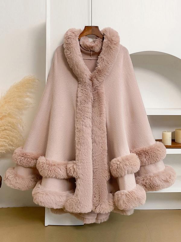 Luxury Faux Fur Hooded Cape