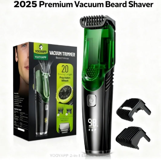 Men's 2-in-1 Vacuum Trimmer - Rechargeable Waterproof 2025