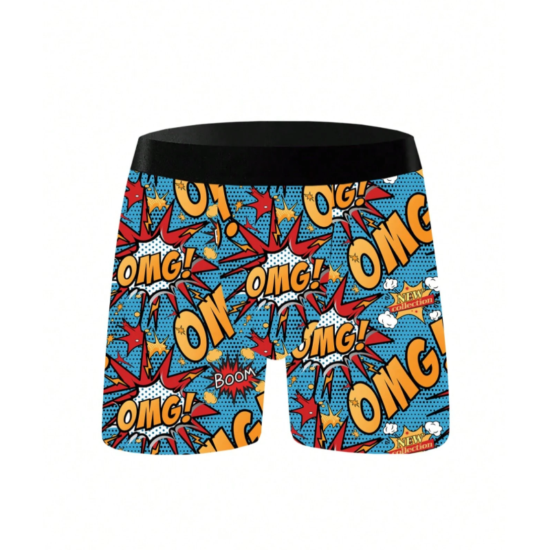 Men's Cartoon Tie-Dye Striped Boxer Briefs