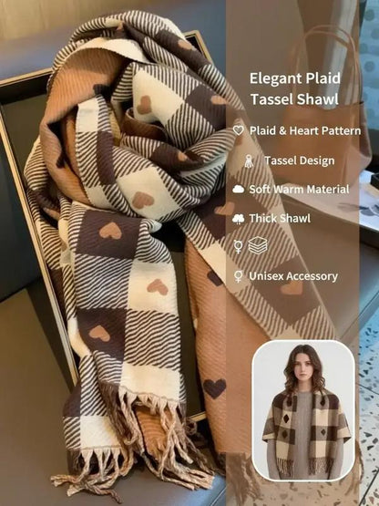 Valentine Heart Plaid Scarf