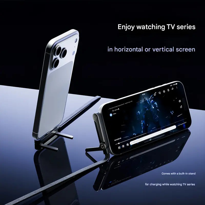 2-in-1 Super Fast Charging Cable with Phone Stand – 240W Invisible Holder