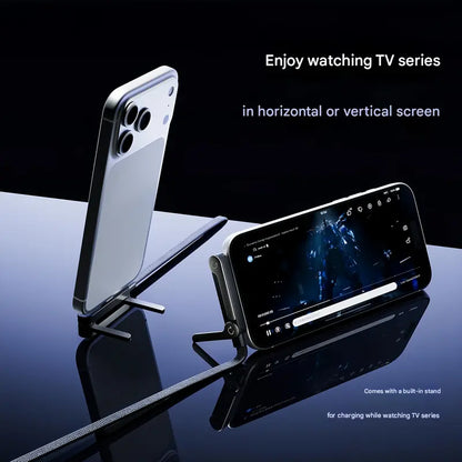 2-in-1 Super Fast Charging Cable with Phone Stand – 240W Invisible Holder