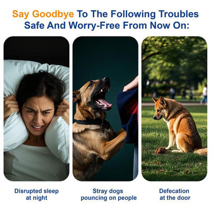 30FT Sonic Dog Bark Deterrent with LED Flashlight