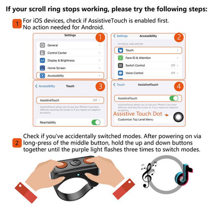 Scrolling Ring Remote Control Scroller Page Turner