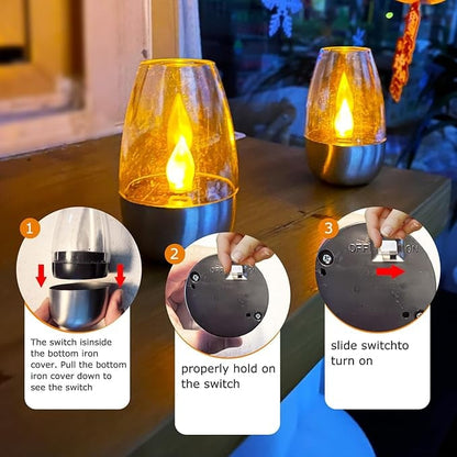 Solar Power Tea Lights Flameless Flicker