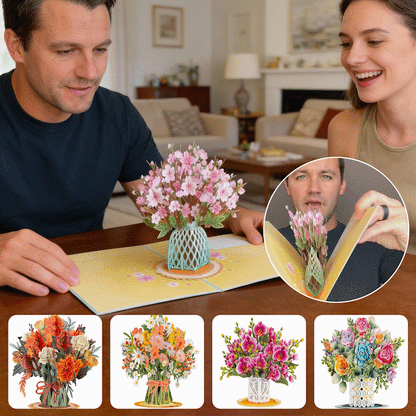 🌸 Valentine’s 3D Flower Bouquet Pop-Up Card