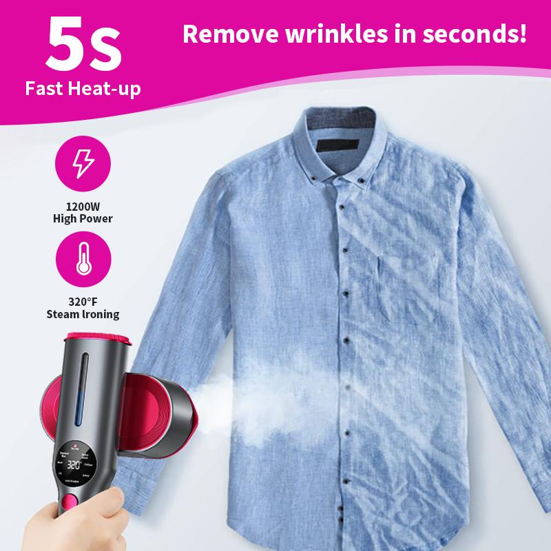 Portable Garment Steamer - 5s Heat, 7 Modes, Swivel Handle
