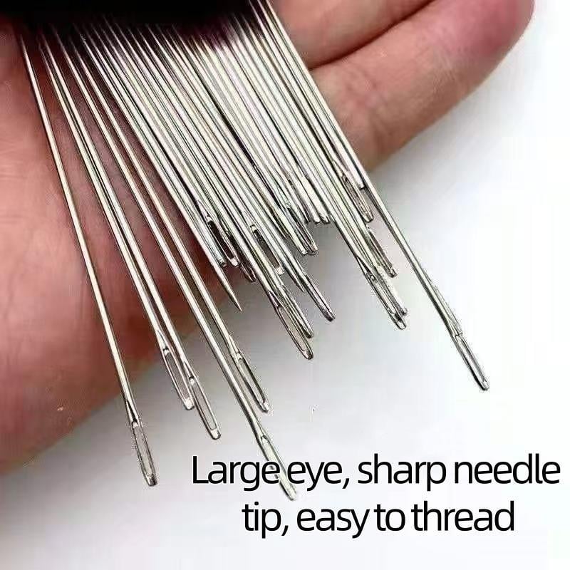 🧵34PCS Big Eye Steel Needles Set