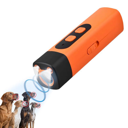 30FT Sonic Dog Bark Deterrent with LED Flashlight