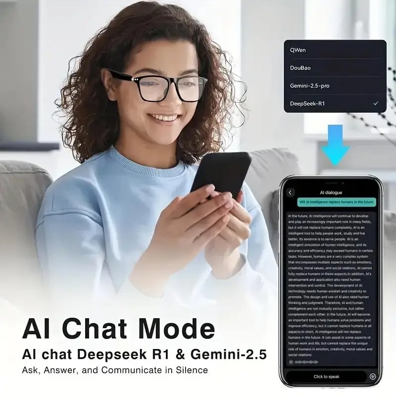 🔥AI Chat Smart Glasses: Translation + Photochromic & Hands-Free Audio