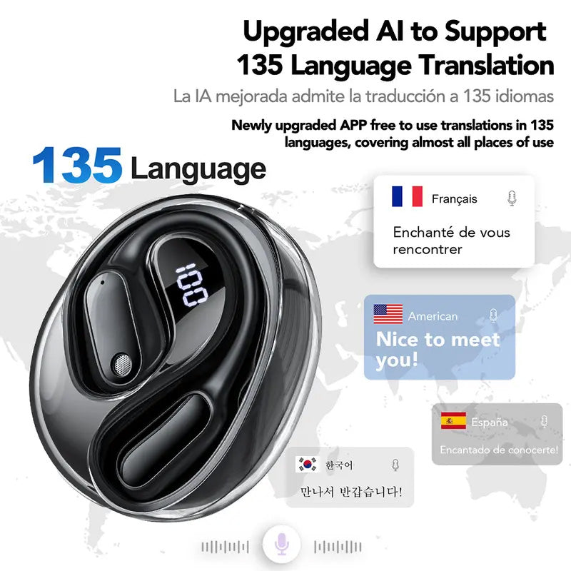 Translation Earbuds, Supports Real-Time Translation in 134 Languages