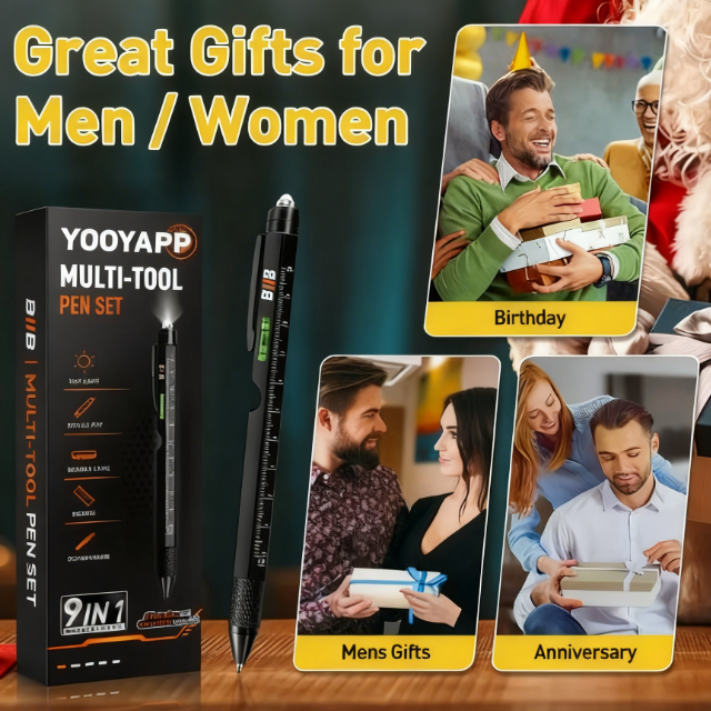 Christmas Gifts for Men & Women,9 in 1 Multitool Pen,Cool Gadgets