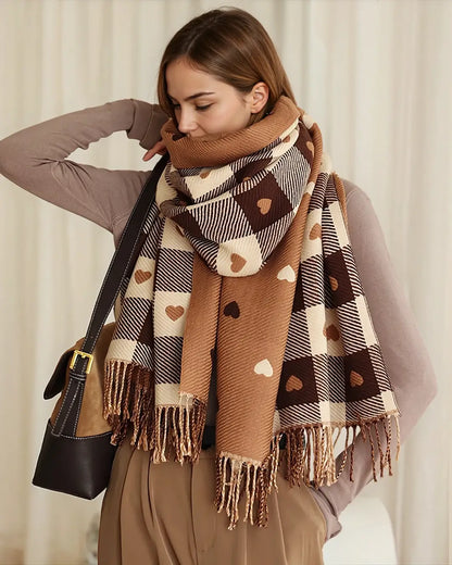 Valentine Heart Plaid Scarf