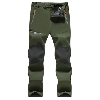 Men's Fleece Lined Ski Pants - Water Resistant 4 Zip Pockets