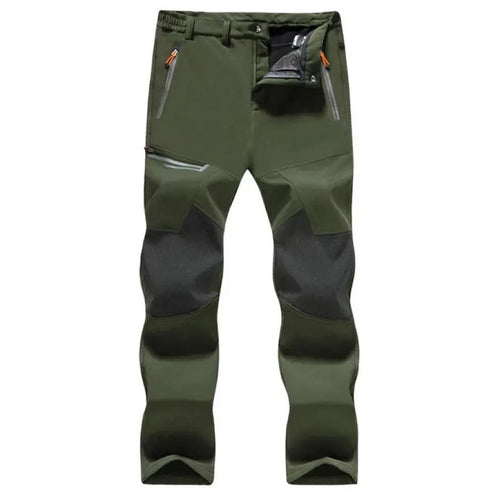 Men's Fleece Lined Ski Pants - Water Resistant 4 Zip Pockets