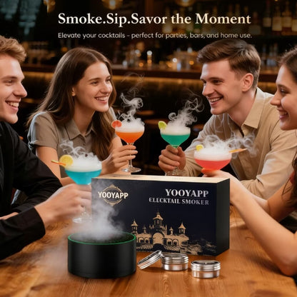 Rechargeable Whiskey Smoker Kit - Built-in Lighter + 6 Wood Chips (No Butane)