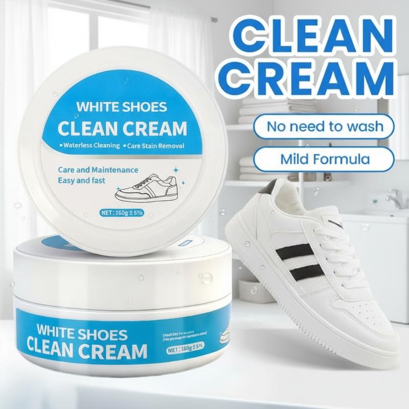 No-Wash White Shoe Cleaner Cream with Sponge