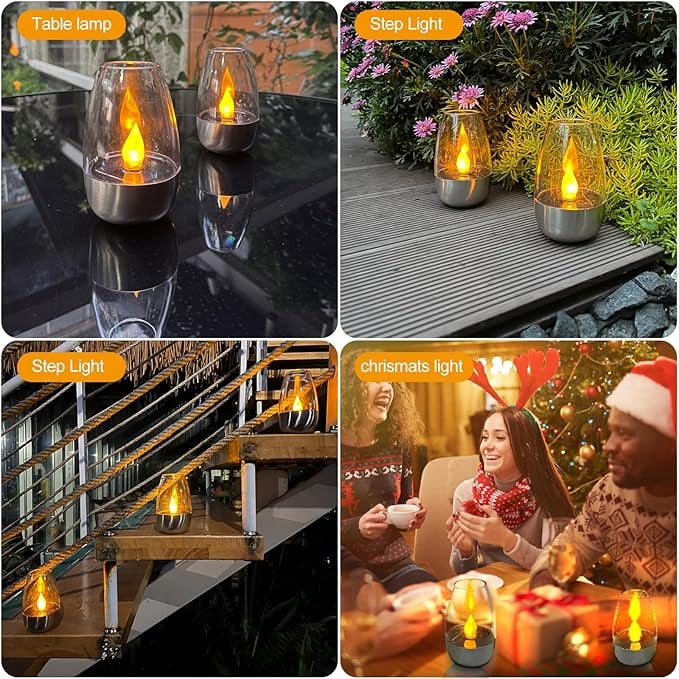 Solar Power Tea Lights Flameless Flicker