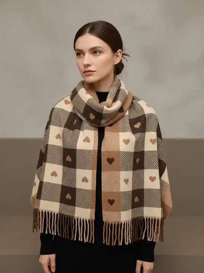 Valentine Heart Plaid Scarf