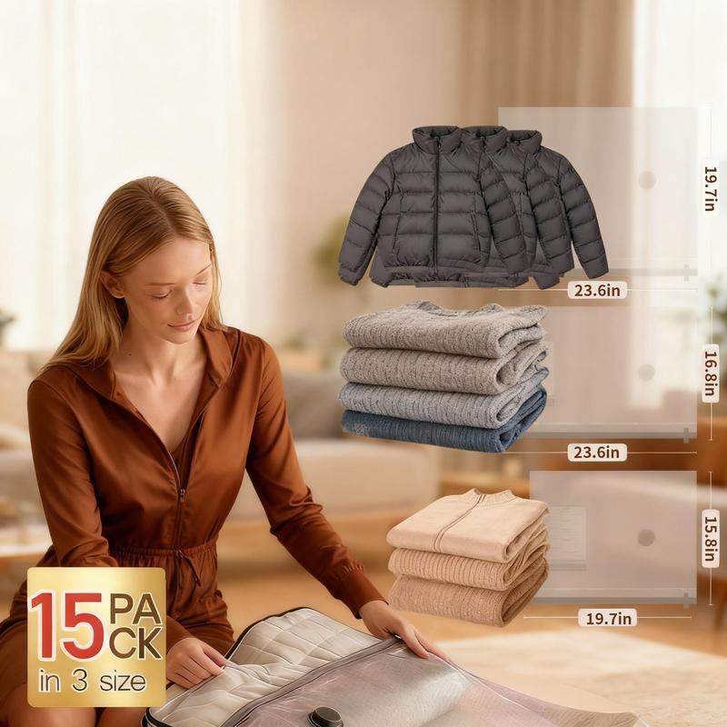 Cordless Rechargeable Vacuum Compression Bag Set
