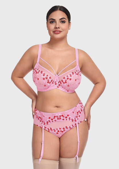 Holiday Edit Embroidery Pink Underwire Bra