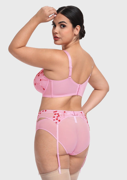 Holiday Edit Embroidery Pink Underwire Bra