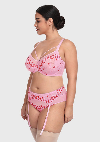 Holiday Edit Embroidery Pink Underwire Bra