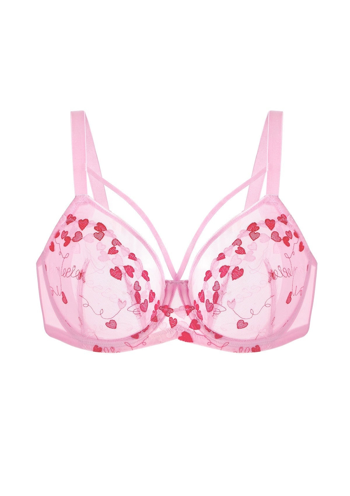 Holiday Edit Embroidery Pink Underwire Bra