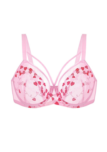 Holiday Edit Embroidery Pink Underwire Bra