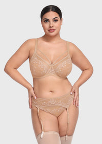 Light Beige-Heart Embroidery